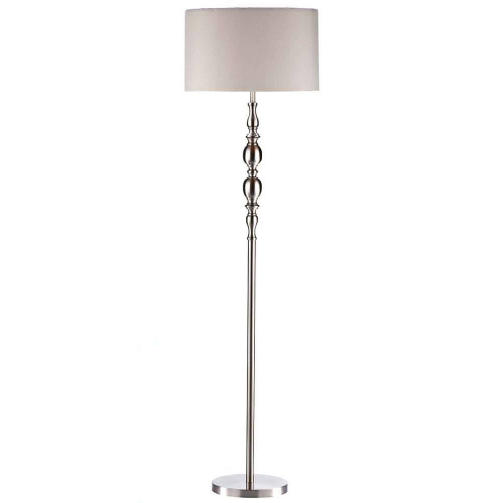 Madrid Floor Lamp Satin Chrome With Shade