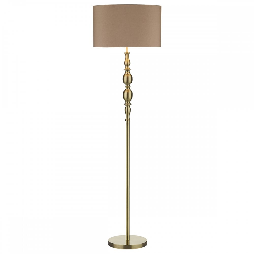 Madrid Floor Lamp Antique Brass With Shade