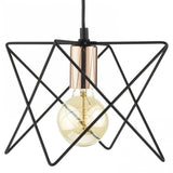 Midi Cage Pendant Matt Black & Bright Copper