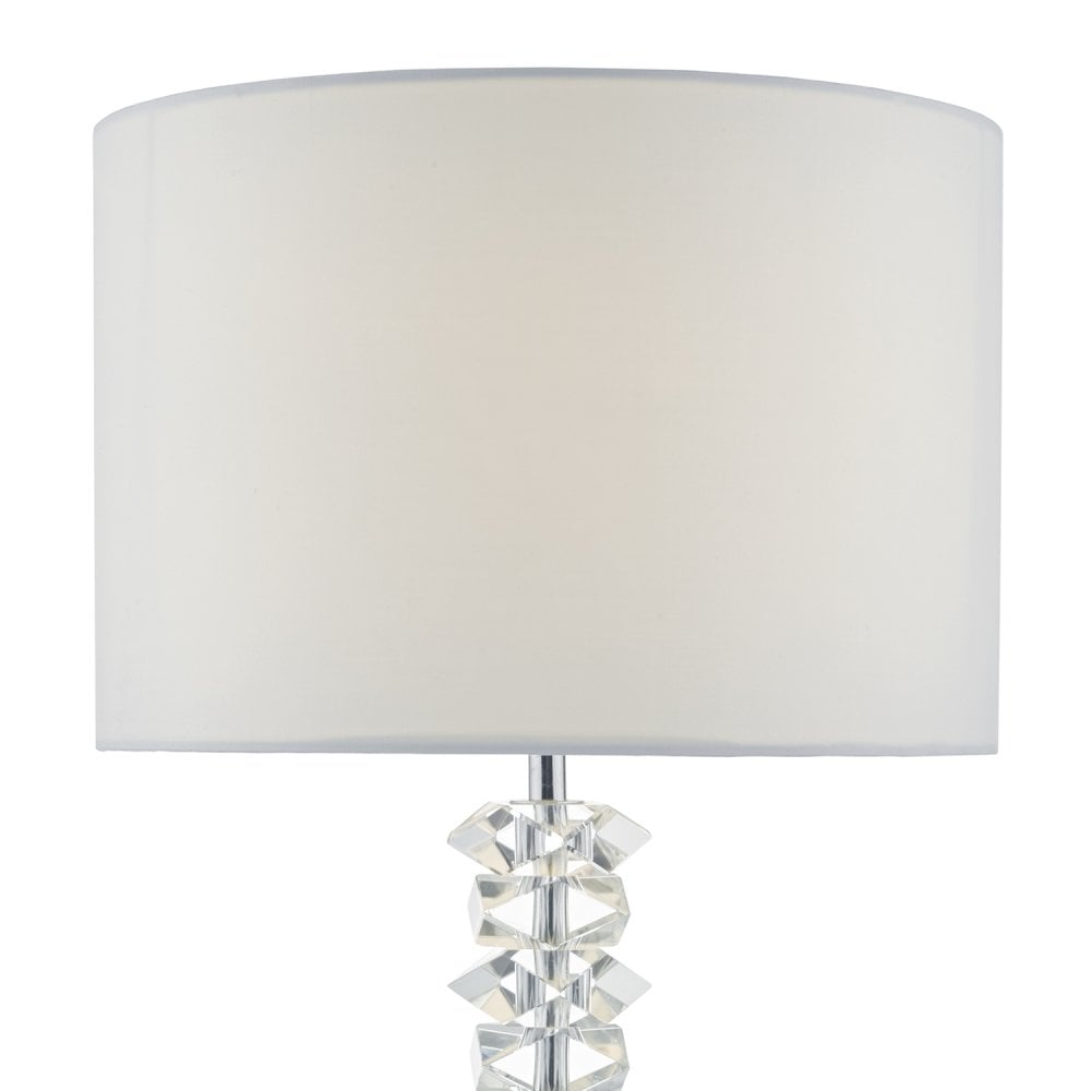 Mina Table Lamp Polished Chrome & Crystal With Shade