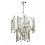 Odile 6 Light Pendant Champagne Crystal Polished Nickel Frame
