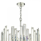 Odile 6 Light Pendant Champagne Crystal Polished Nickel Frame