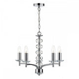Oleana 5 Light Pendant Polished Chrome Crystal