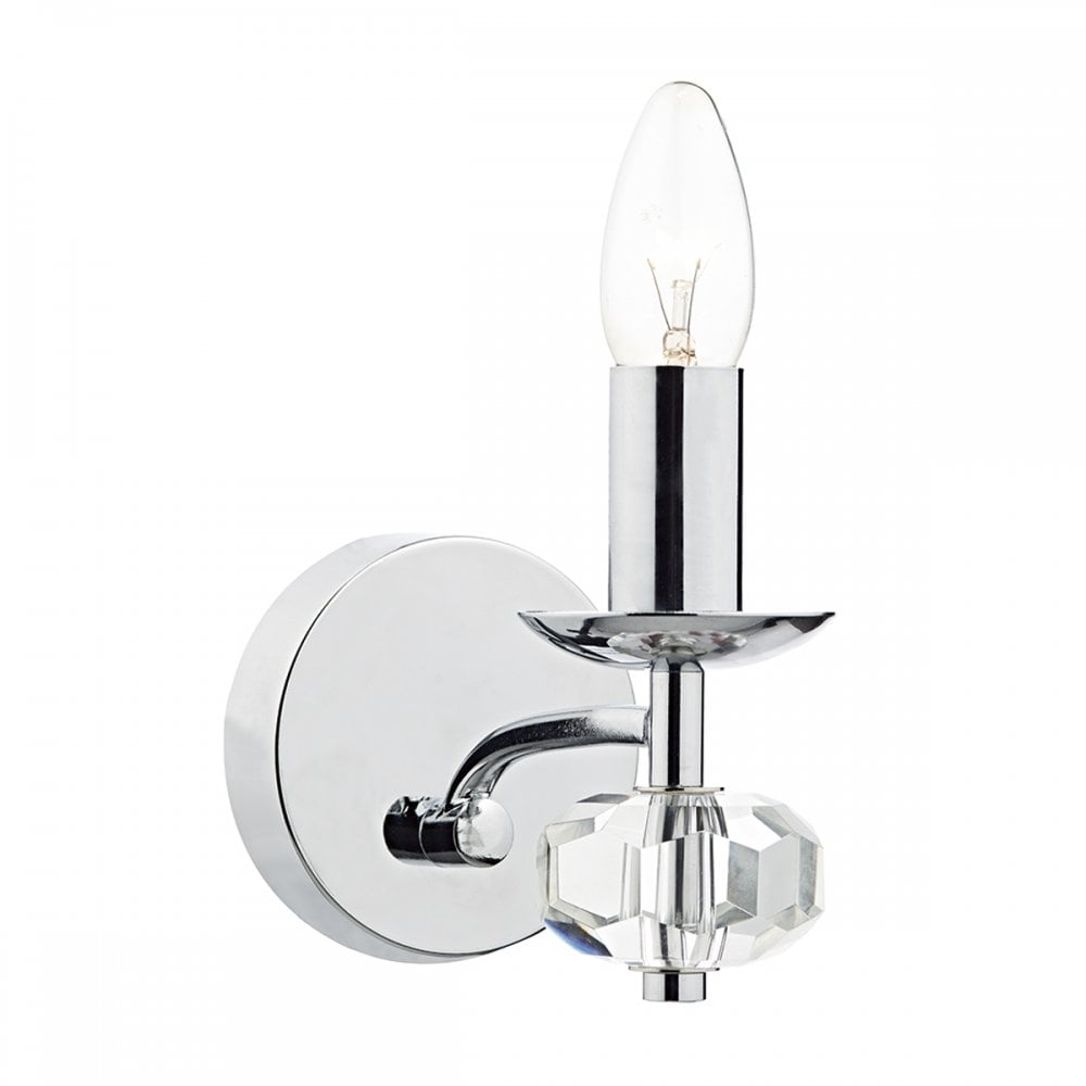 Oleana Wall Light Polished Chrome Crystal