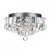 Pluto 3 Light Flush Polished Chrome Crystal Glass Droppers