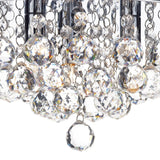 Pluto 3 Light Flush Polished Chrome Crystal Glass Droppers