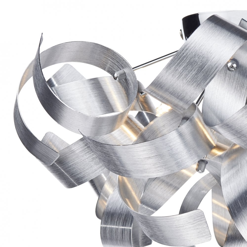 Rawley 4 Light Flush Brushed Aluminium 40cm