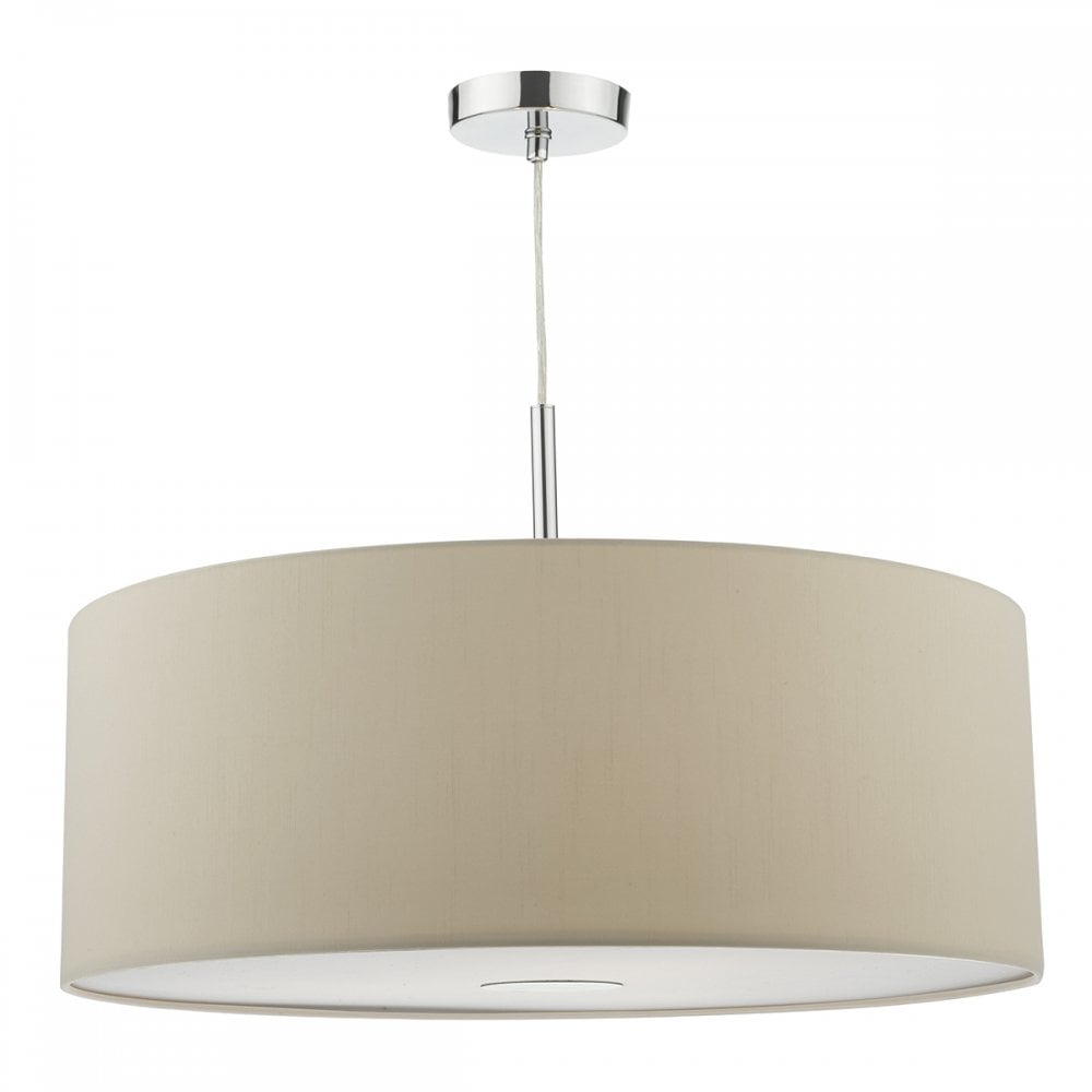 Ronda 3lt Pendant Ecru Faux Silk Shade 60cm