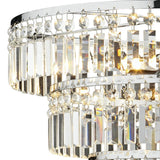 Rowena Tri-Tier Crystal Elegance Semi Flush in Polished Chrome