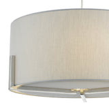 Santino Pendant Satin Chrome With Grey Cotton Shade