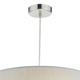 Santino Pendant Satin Chrome With Grey Cotton Shade