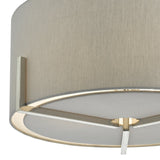 Santino Pendant Satin Chrome With Grey Cotton Shade