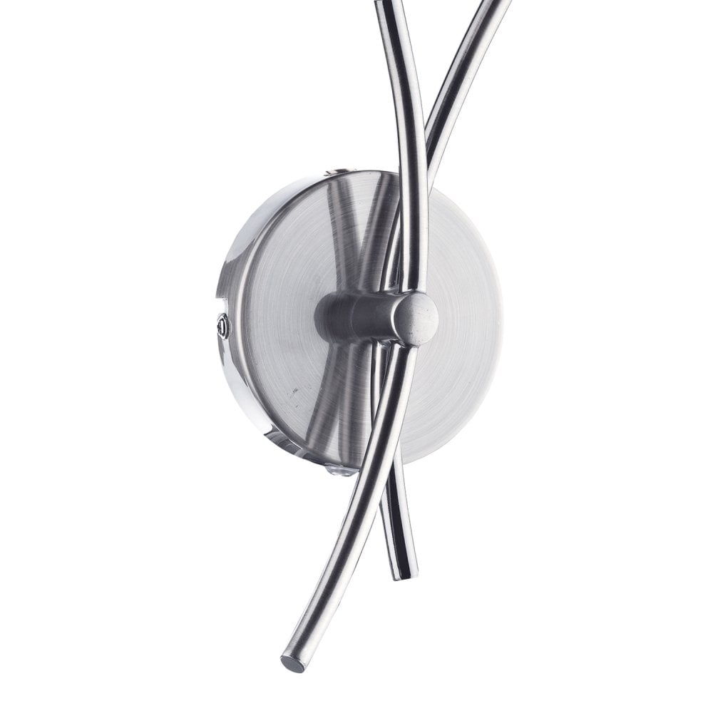 Seattle 2 Light Wall Light Satin Chrome Glass