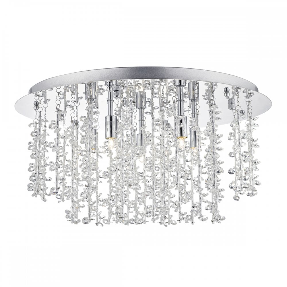 Sestina 5-Light G9 Flush Mount with Decorative Rods and Crystal Beads