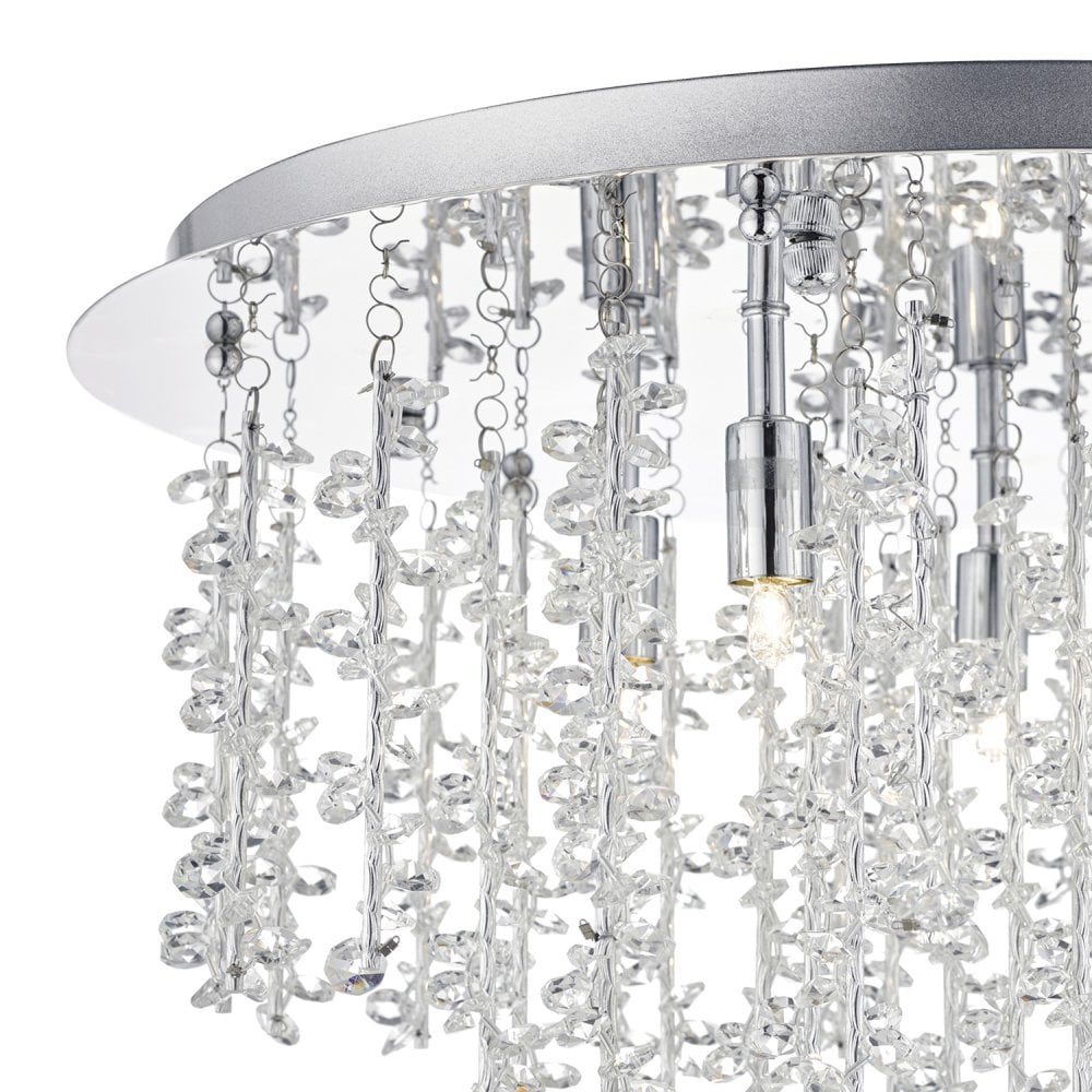 Sestina 5-Light G9 Flush Mount with Decorative Rods and Crystal Beads