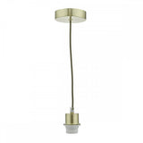 1 Light Satin Brass E27 Suspension With Clear Cable