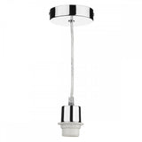 1 Light Polished Chrome E27 Suspension With Clear Cable