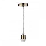 1 Light Antique Brass E27 Suspension With Clear Cable