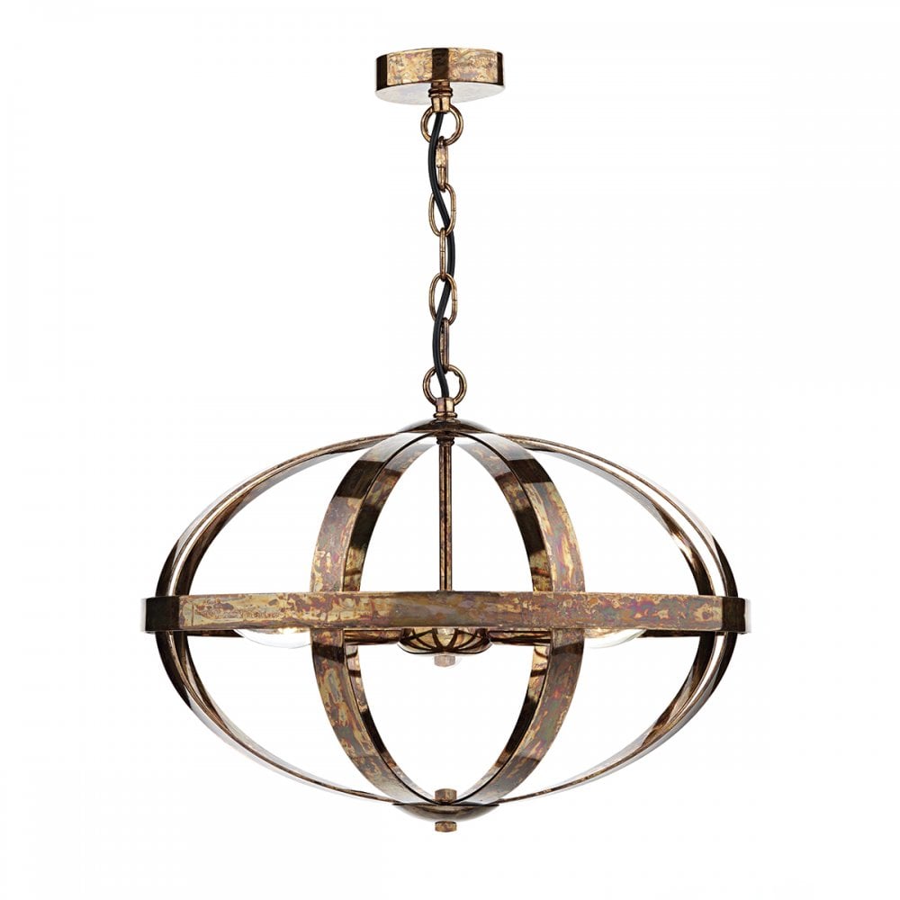 Symbol 3 Light Pendant Petrol Copper