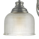Tack Wall Light Industrial Nickel and Textured Glass
