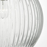 Tamara Pendant Satin Nickel & Ribbed Glass