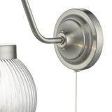 Tamara Wall Light Satin Nickel Ribbed Glass