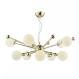 Ursa 10 Light Pendant Polished Gold Opal Glass