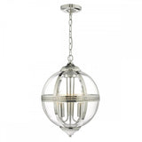 Vanessa 3 Light Pendant Polished Nickel & Glass