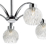 Yasmin 5 Light Semi-Flush Polished Chrome and Ribbed Glass