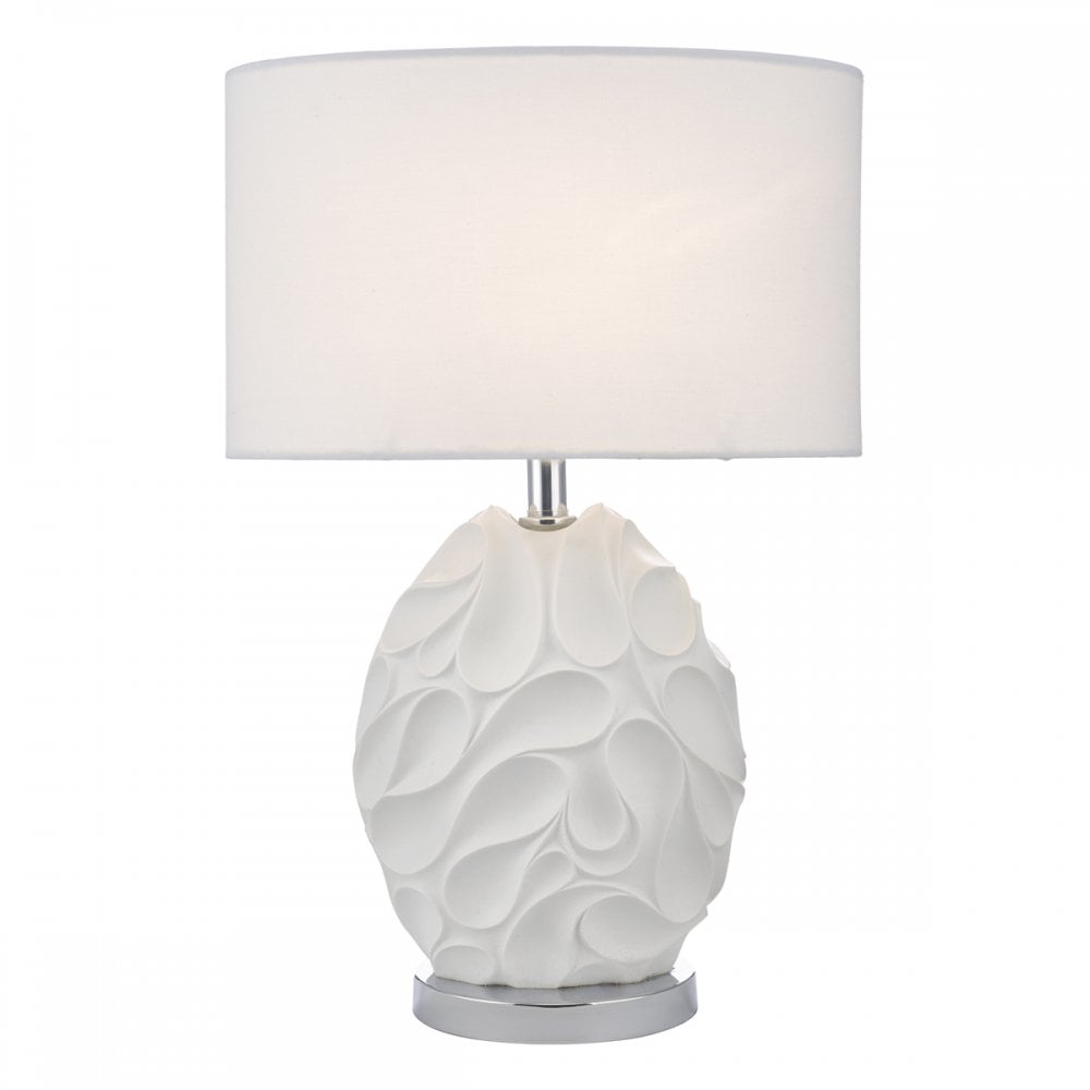 Zachary Oval Table Lamp White With Shade