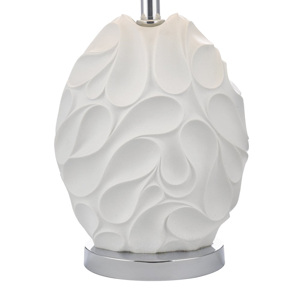 Zachary Oval Table Lamp White With Shade