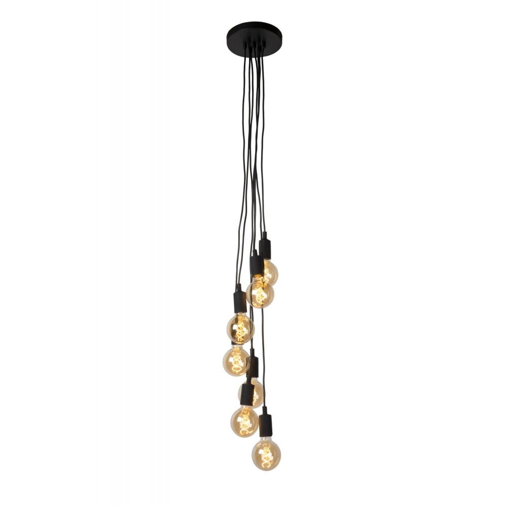 Sleek Modern Black Metal Multi-Light Pendant Fixture