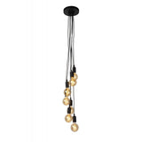Sleek Modern Black Metal Multi-Light Pendant Fixture