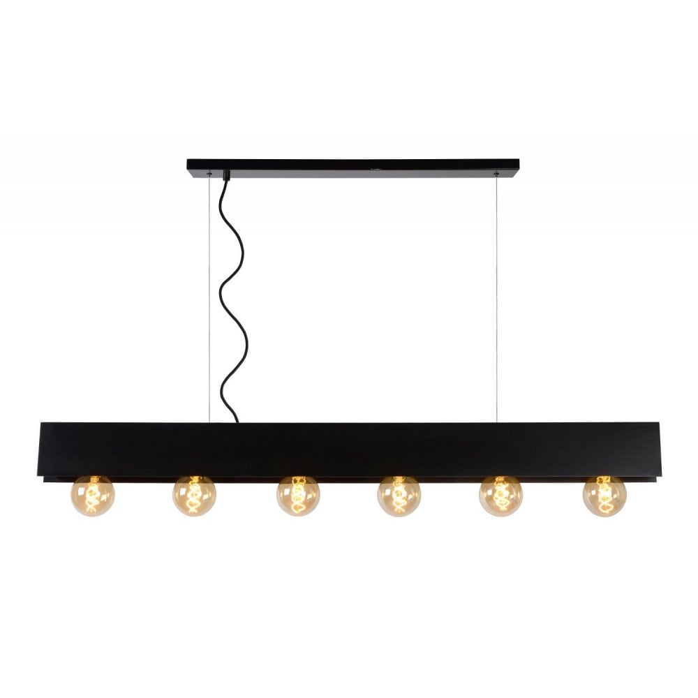 Surtus Industrial Steel Black Rectangular Pendant Light