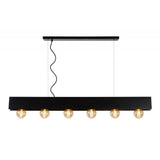 Surtus Industrial Steel Black Rectangular Pendant Light
