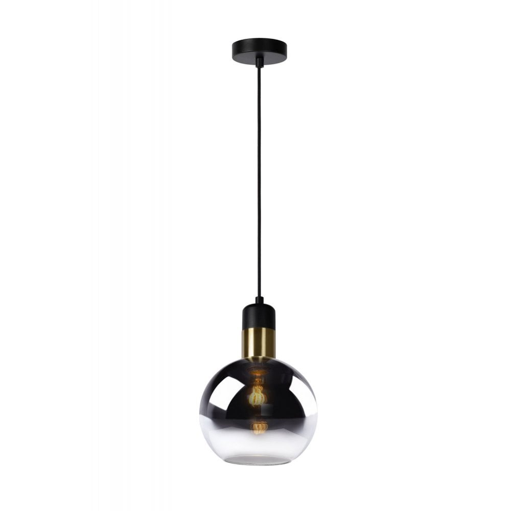Julius Smoke Grey Vintage Round Pendant Light Fixture