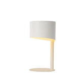 Contemporary White Metal Table Lamp with Modern Round Design