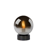 Contemporary Smoke Grey Glass Globe Table Lamp
