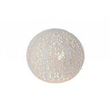 Cottage Chic White Metal Globe Table Lamp