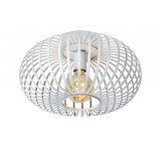 Vintage White Metal Round Ceiling Light Fixture - Manuela Collection