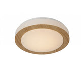 Sleek Steel and Light Wood Opal Ceiling Light Fixture