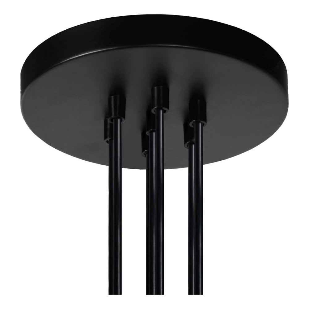 Sleek Modern Black Metal Multi-Light Pendant Fixture
