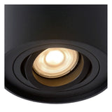 Sleek Black Aluminum Cylindrical Ceiling Spotlight Fixture