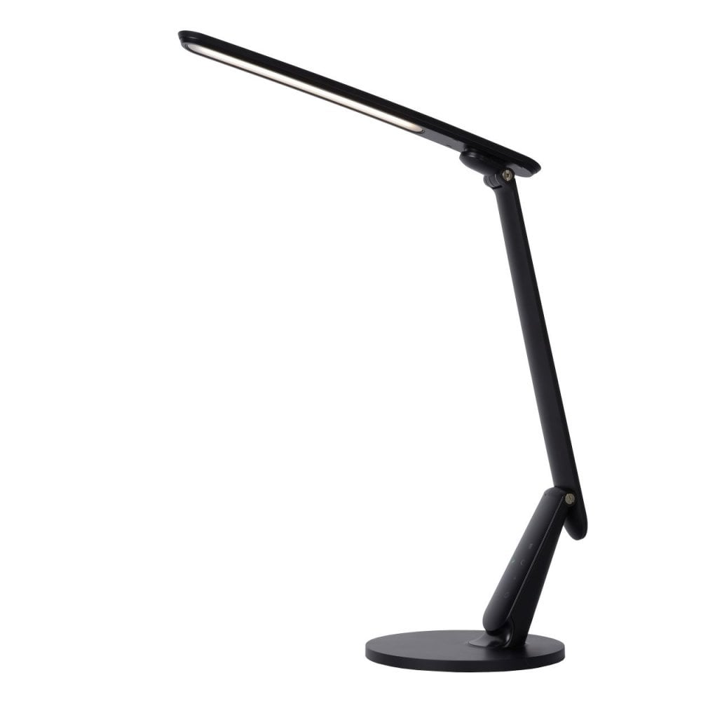 Sleek Modern Corner Black Desk Lamp with Integrated LED