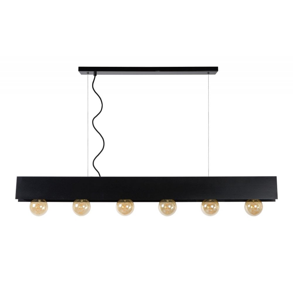 Surtus Industrial Steel Black Rectangular Pendant Light