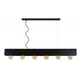 Surtus Industrial Steel Black Rectangular Pendant Light