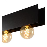 Surtus Industrial Steel Black Rectangular Pendant Light