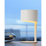 Contemporary White Metal Table Lamp with Modern Round Design