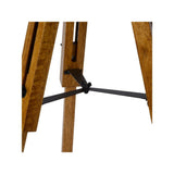 Cottage Chic Black & Light Wood Triangular Floor Lamp