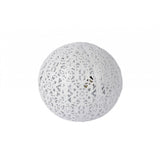 Cottage Chic White Metal Globe Table Lamp